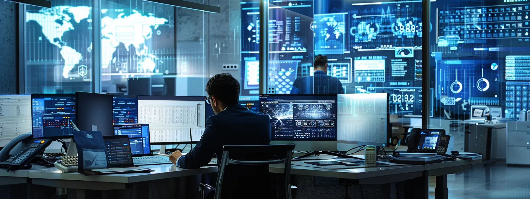 a sleek, modern office workspace showcases a computer screen displaying a detailed smtp configuration interface, while a focused professional examines documentation, surrounded by high-tech gadgets and digital troubleshooting tools.