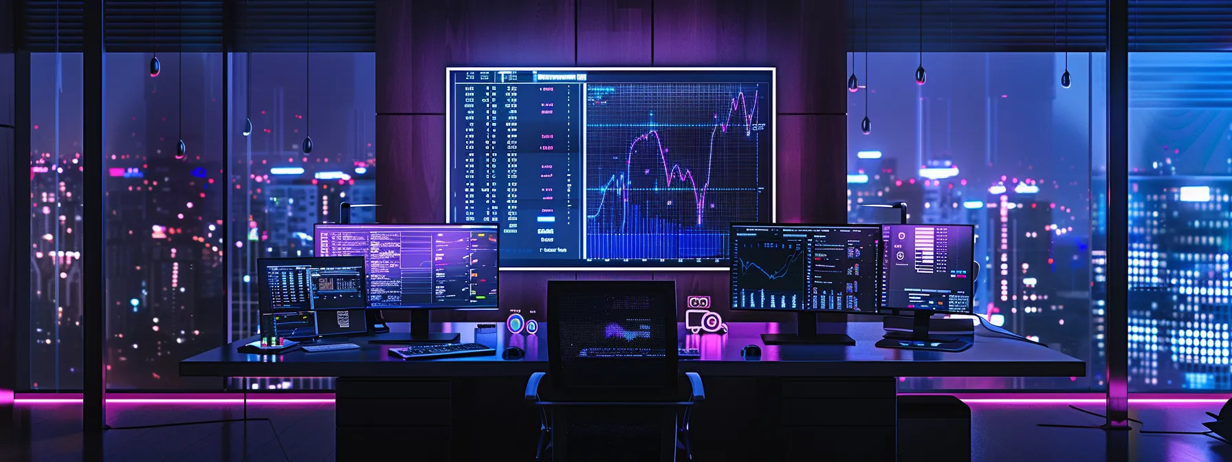 a sleek, modern office workspace features a glowing computer screen displaying a detailed email analysis dashboard, surrounded by colorful charts and graphs, emphasizing the strategic assessment of email sending practices.